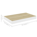 Étagère murale flottante chêne et blanc 50x23x3,8 cm MDF