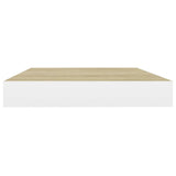 Étagères flottantes 2 pcs chêne et blanc 50x23x3,8 cm MDF