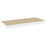 Étagère murale flottante chêne et blanc 60x23,5x3,8 cm MDF