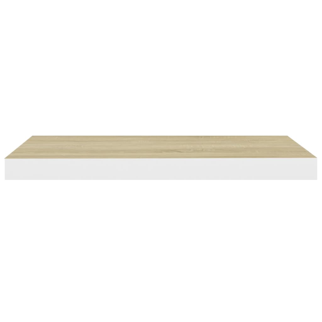 Étagère murale flottante chêne et blanc 60x23,5x3,8 cm MDF