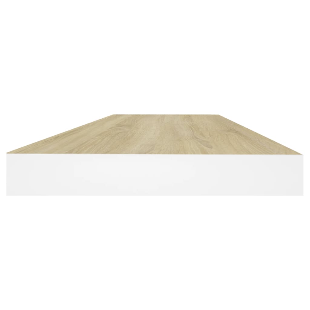 Étagère murale flottante chêne et blanc 60x23,5x3,8 cm MDF