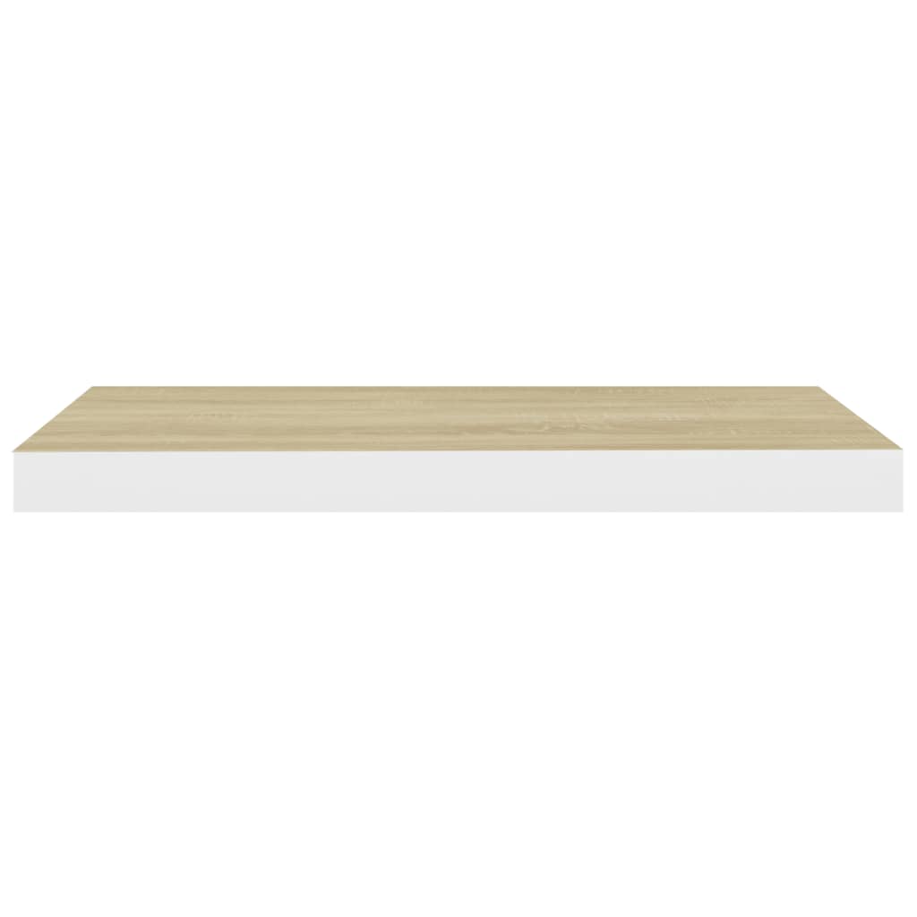 Étagères flottantes 2 pcs chêne et blanc 60x23,5x3,8 cm MDF