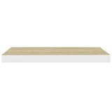 Étagères flottantes 2 pcs chêne et blanc 60x23,5x3,8 cm MDF