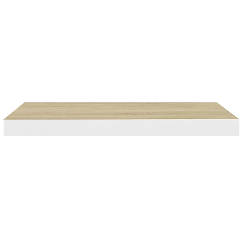 Étagères flottantes 4 pcs chêne et blanc 60x23,5x3,8 cm MDF