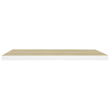 Étagères flottantes 2 pcs chêne et blanc 80x23,5x3,8 cm MDF