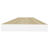 Étagères flottantes 2 pcs chêne et blanc 80x23,5x3,8 cm MDF