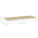 Étagères flottantes 2 pcs chêne et blanc 80x23,5x3,8 cm MDF