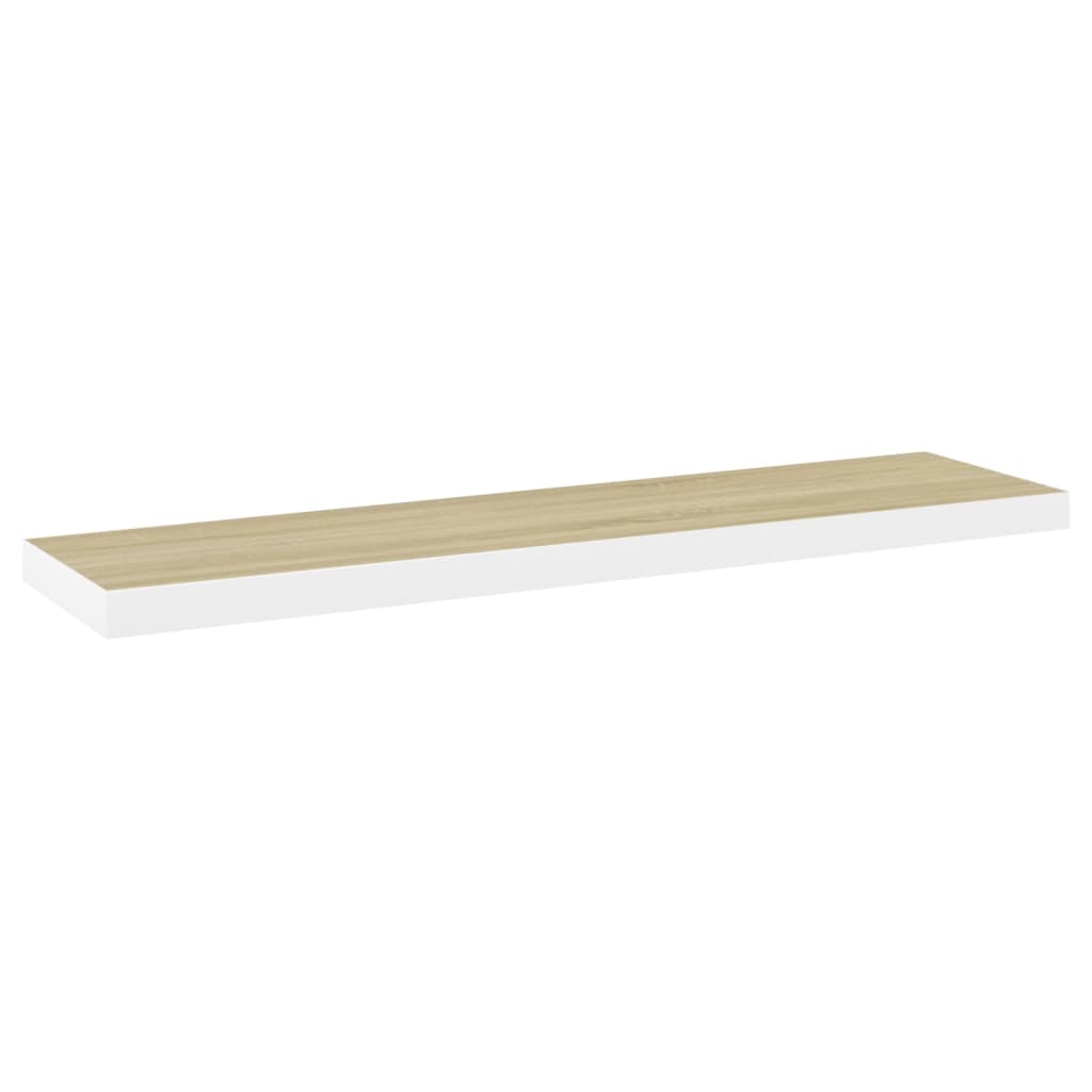 Étagères flottantes 2 pcs Chêne et blanc 90x23,5x3,8 cm MDF