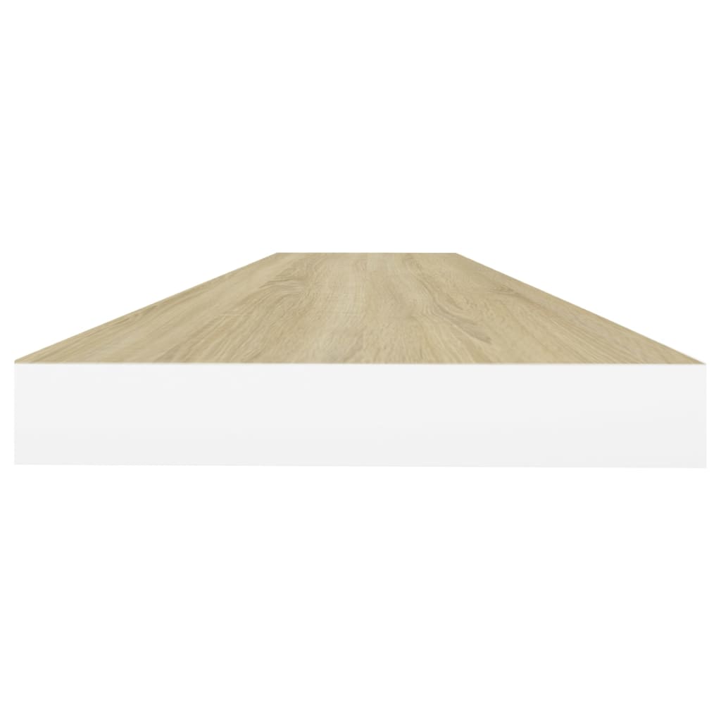 Étagères flottantes 2 pcs Chêne et blanc 90x23,5x3,8 cm MDF