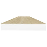 Étagères flottantes 2 pcs Chêne et blanc 90x23,5x3,8 cm MDF