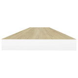 Étagères flottantes 4 pcs Chêne et blanc 90x23,5x3,8 cm MDF