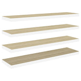 Étagères flottantes 4 pcs chêne et blanc 120x23,5x3,8 cm MDF