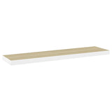 Étagères flottantes 4 pcs chêne et blanc 120x23,5x3,8 cm MDF