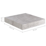 Étagère murale flottante gris béton 23x23,5x3,8 cm MDF