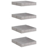 Étagères murales flottantes 4 pcs gris béton 23x23,5x3,8 cm MDF