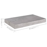 Étagère murale flottante gris béton 40x23x3,8 cm MDF