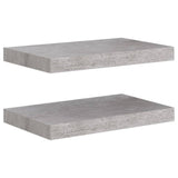 Étagères murales flottantes 2 pcs gris béton 40x23x3,8 cm MDF