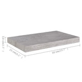 Étagère murale flottante gris béton 50x23x3,8 cm MDF