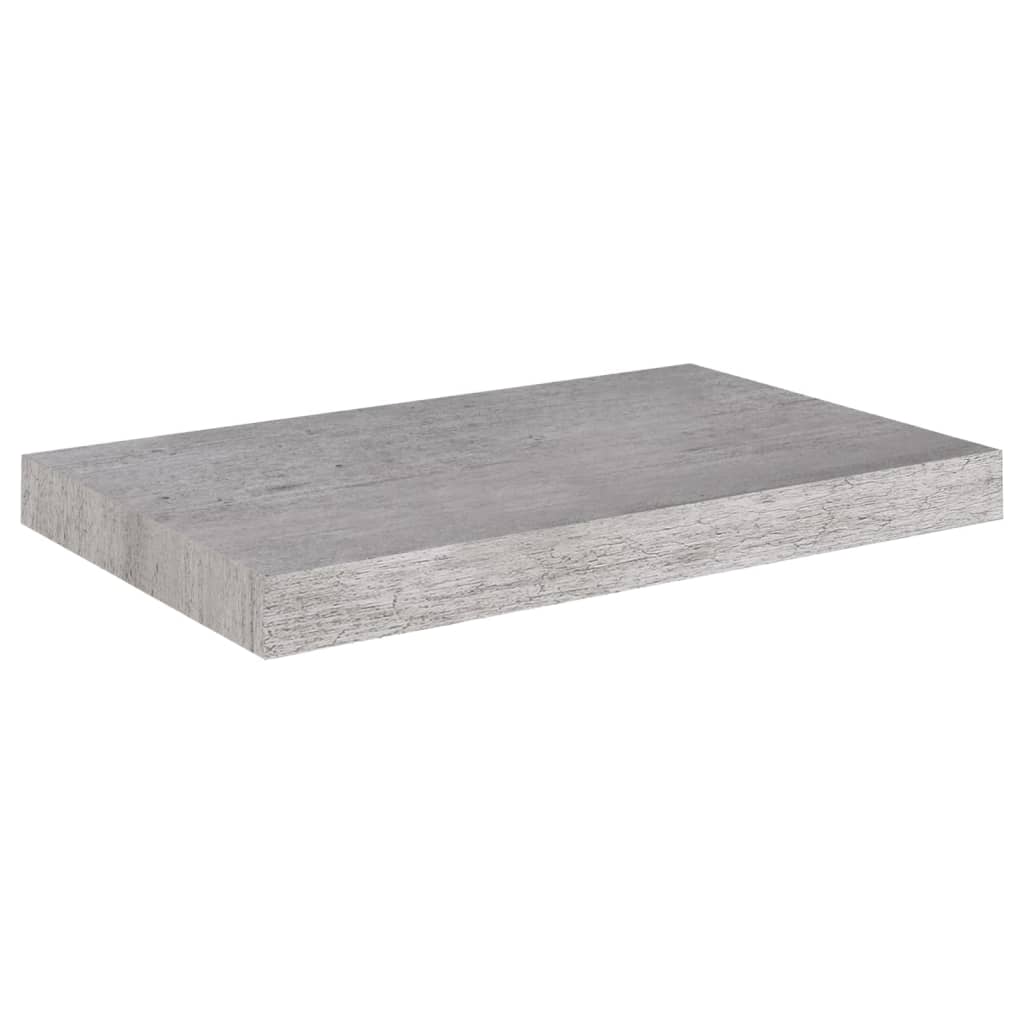 Étagères murales flottantes 2 pcs gris béton 50x23x3,8 cm MDF