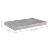 Étagères murales flottantes 2 pcs gris béton 50x23x3,8 cm MDF