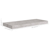 Étagère murale flottante gris béton 60x23,5x3,8 cm MDF