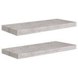 Étagères murales flottantes 2 pcs gris béton 60x23,5x3,8 cm MDF