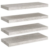 Étagères murales flottantes 4 pcs gris béton 60x23,5x3,8 cm MDF