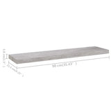 Étagère murale flottante Gris béton 90x23,5x3,8 cm MDF