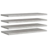 Étagères murales flottantes 4 pcs Gris béton 90x23,5x3,8cm MDF