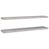 Étagères murales flottantes 2 pcs gris béton 120x23,5x3,8cm MDF