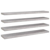 Étagères murales flottantes 4 pcs gris béton 120x23,5x3,8cm MDF