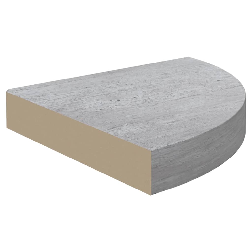 Étagère d'angle murale Gris béton 25x25x3,8 cm MDF