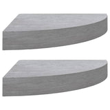 Étagères d'angle murales 2 pcs Gris béton 25x25x3,8 cm MDF