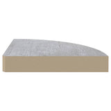 Étagères d'angle murales 2 pcs Gris béton 25x25x3,8 cm MDF