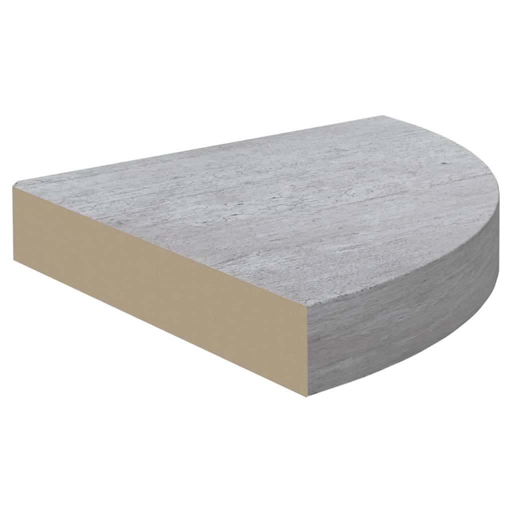 Étagères d'angle murales 4 pcs Gris béton 25x25x3,8 cm MDF