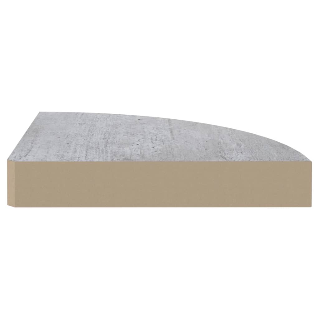 Étagère d'angle murale Gris béton 35x35x3,8 cm MDF