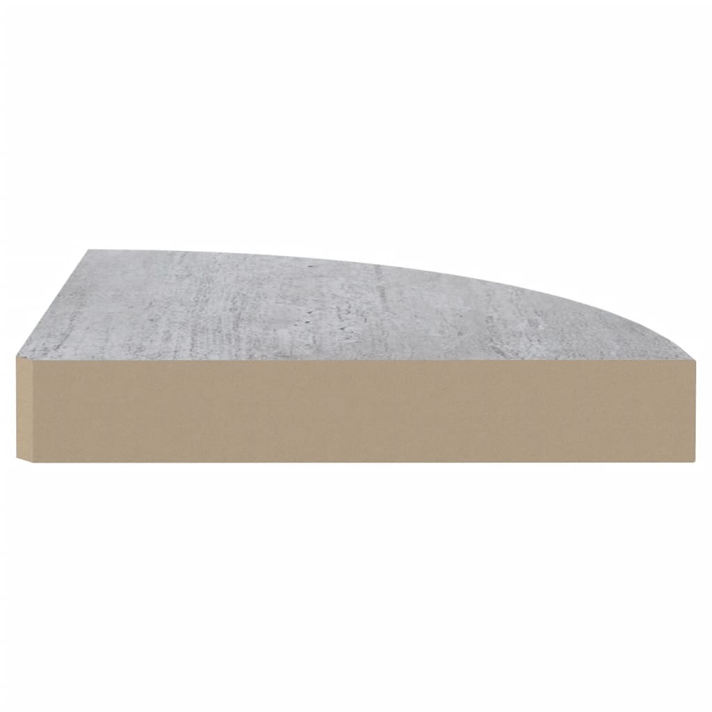 Étagères d'angle murales 2 pcs Gris béton 35x35x3,8 cm MDF