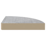 Étagères d'angle murales 4 pcs Gris béton 35x35x3,8 cm MDF