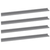 Étagères murales 4 pcs Gris 100x9x3 cm