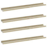 Étagères murales 4 pcs blanc et chêne sonoma 80x9x3 cm