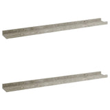 Étagères murales 2 pcs Gris béton 80x9x3 cm