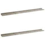 Étagères murales 2 pcs Gris béton 100x9x3 cm