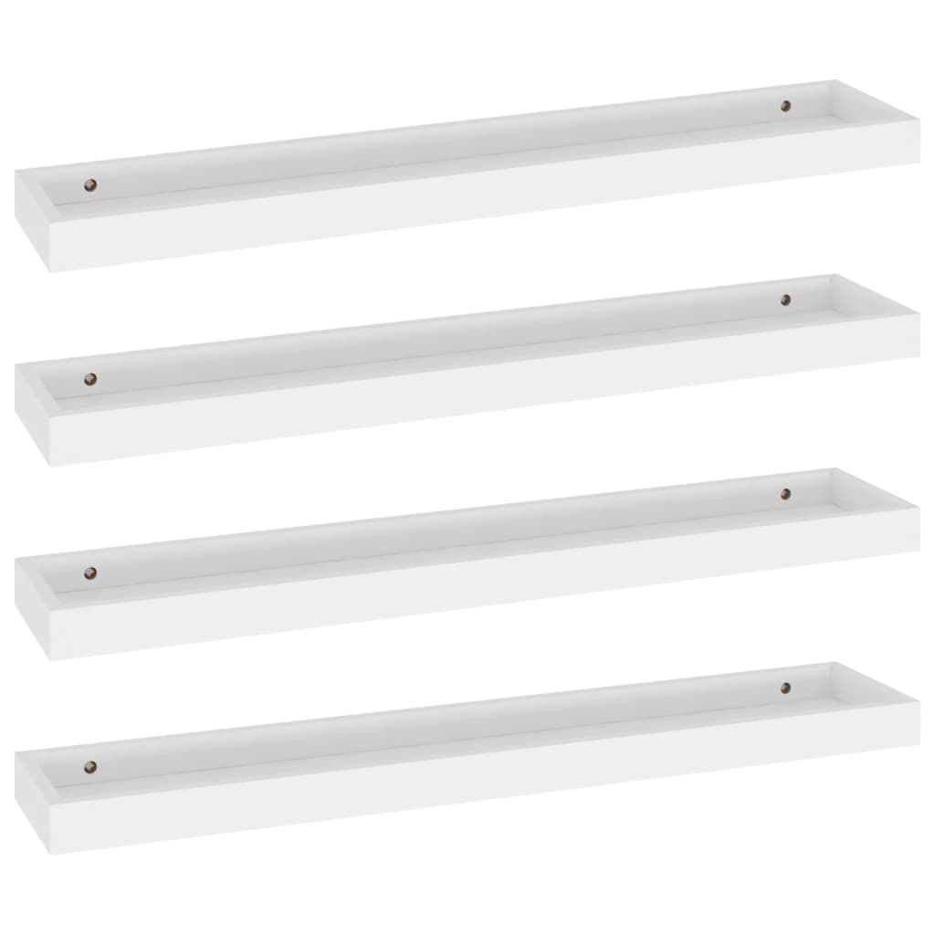 Étagères murales Loggia 4 pcs Blanc 80x15x4 cm MDF