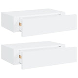 Étagères à tiroirs murales 2 pcs Blanc 40x23,5x10 cm MDF