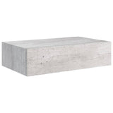 Étagère à tiroir murale Gris béton 40x23,5x10 cm MDF