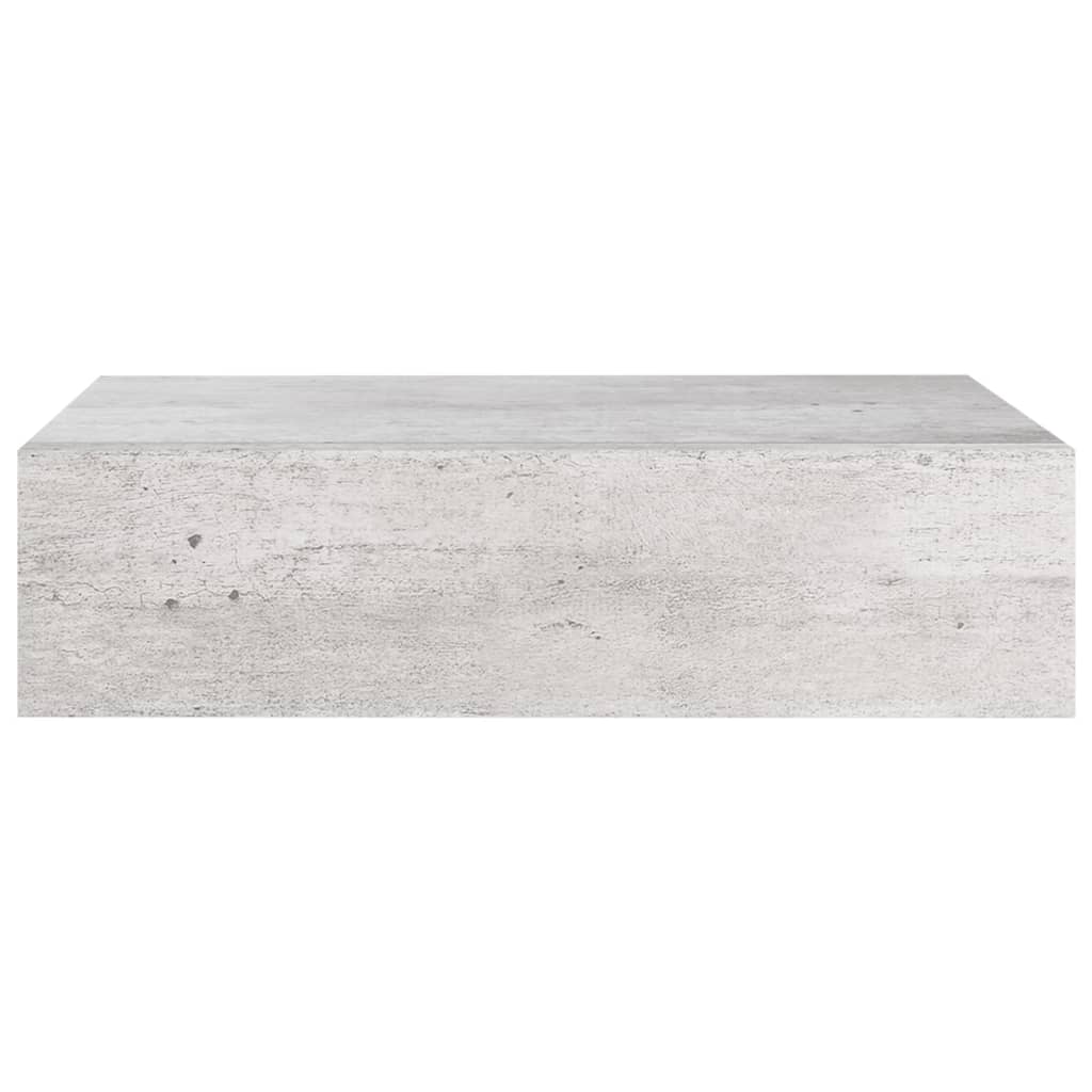 Étagère à tiroir murale Gris béton 40x23,5x10 cm MDF