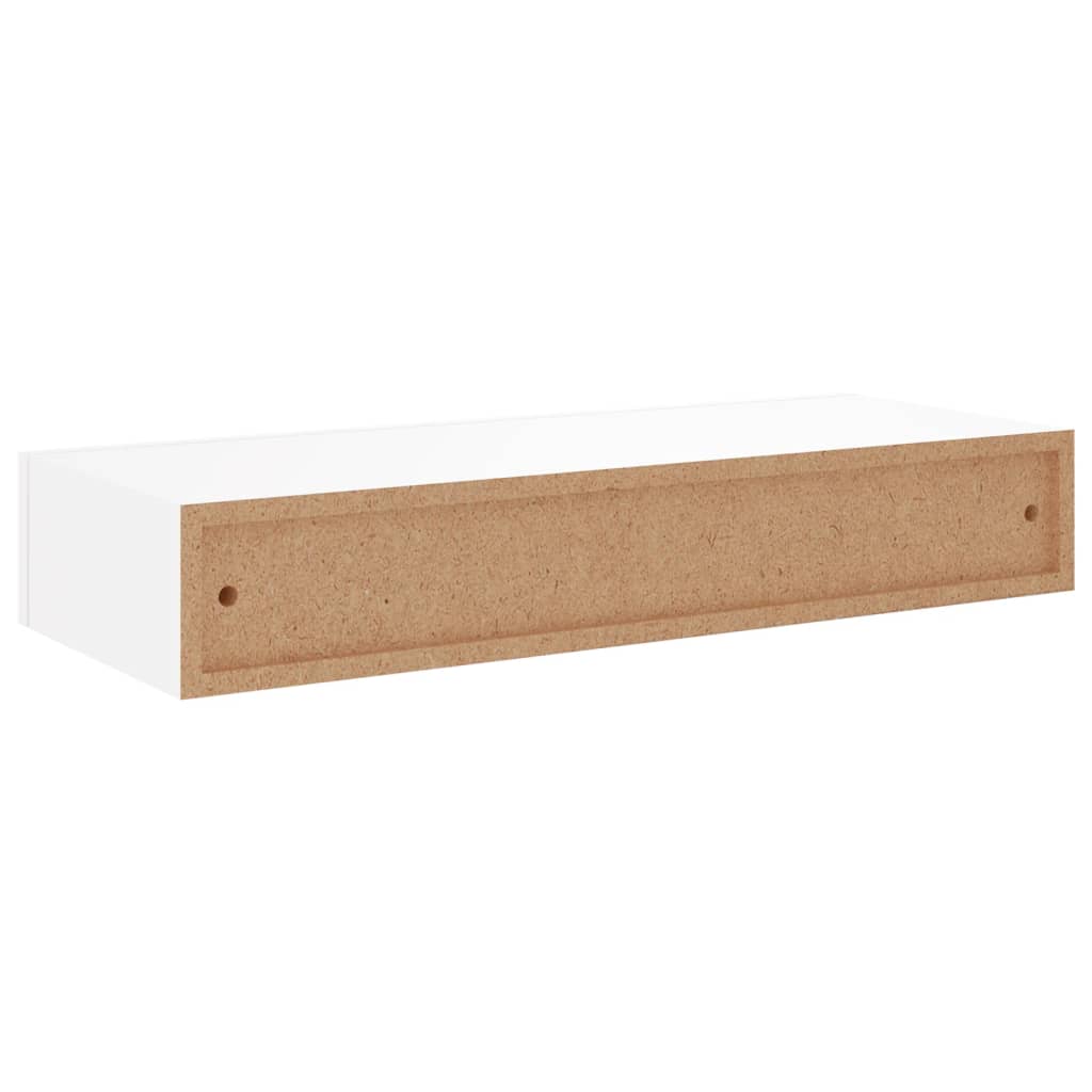 Étagères à tiroirs murales 2 pcs Blanc 60x23,5x10 cm MDF