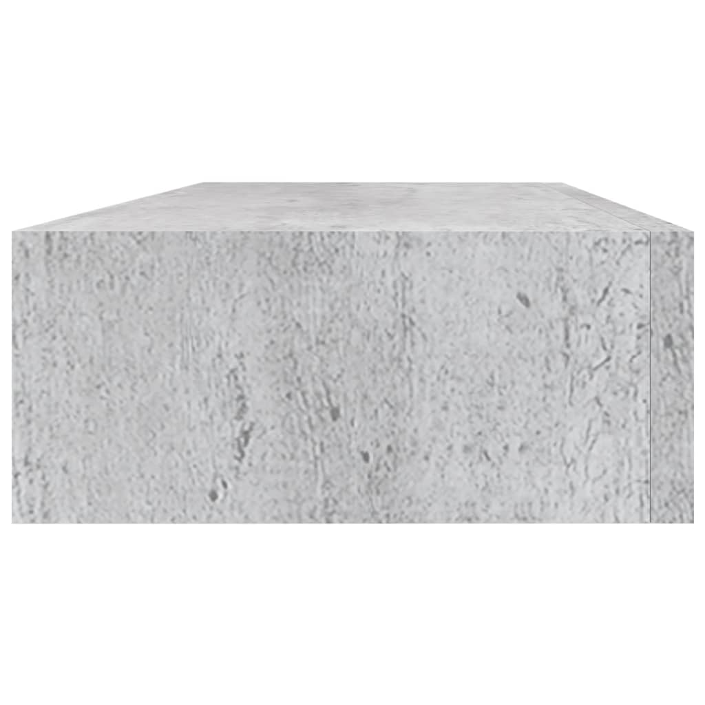 Étagère à tiroir murale Gris béton 60x23,5x10 cm MDF