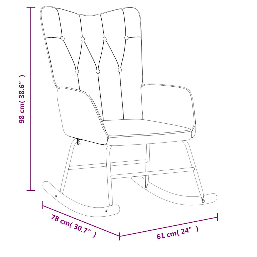 Chaise à bascule Gris clair Tissu