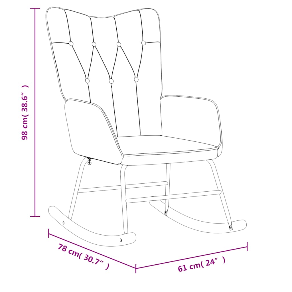 Chaise à bascule Gris foncé Tissu